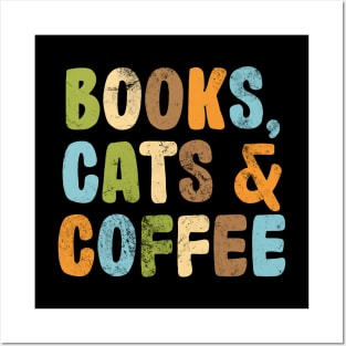 Books, Cats & Coffee Posters and Art